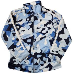 Adidas Toddler 3T Camo Track Jacket Blue White Full-Zip